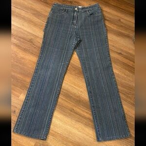 Vintage Jeanne Pierre Jeans Size 4 Striped Multicolor Straight Leg Denim